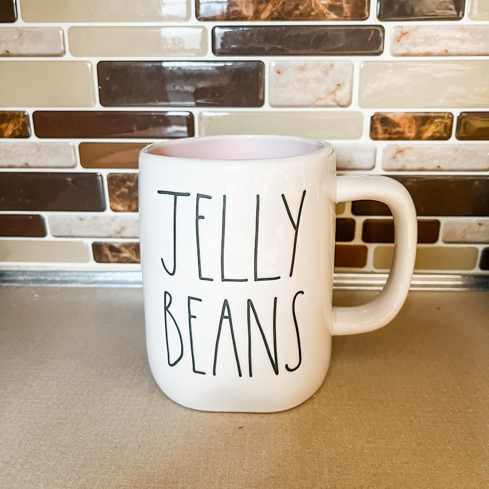 Jelly Beans Rae Dunn mug with pink interior